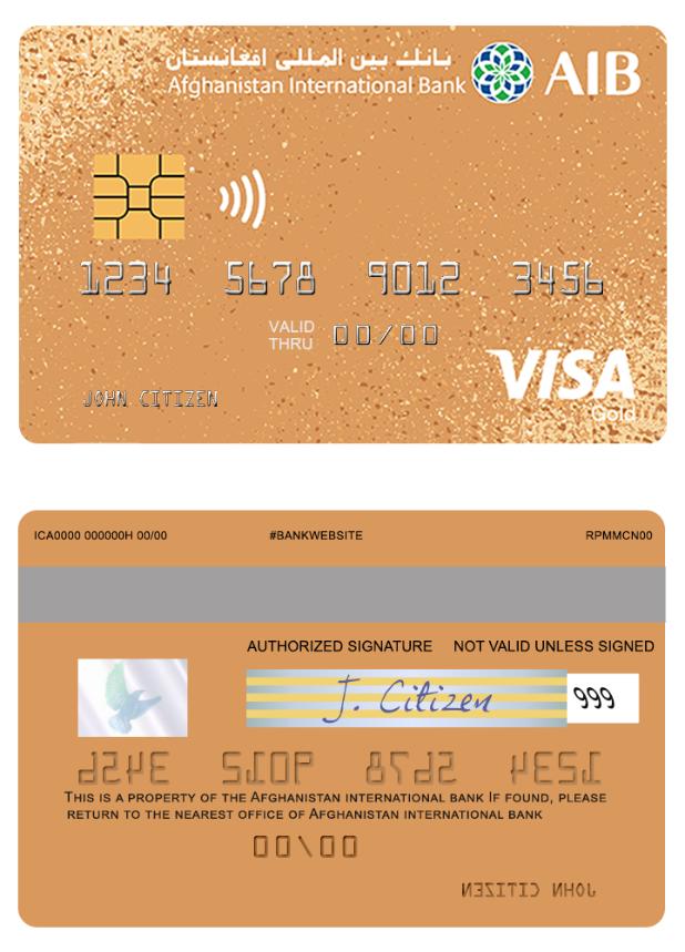 Afghanistan international bank visa gold prepaid card